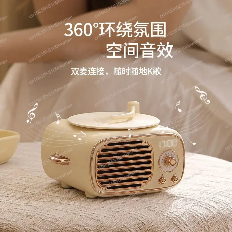 

Retro Bluetooth audio microphone integrated wireless Karaoke speaker birthday gift for girlfriends and girls microphone home