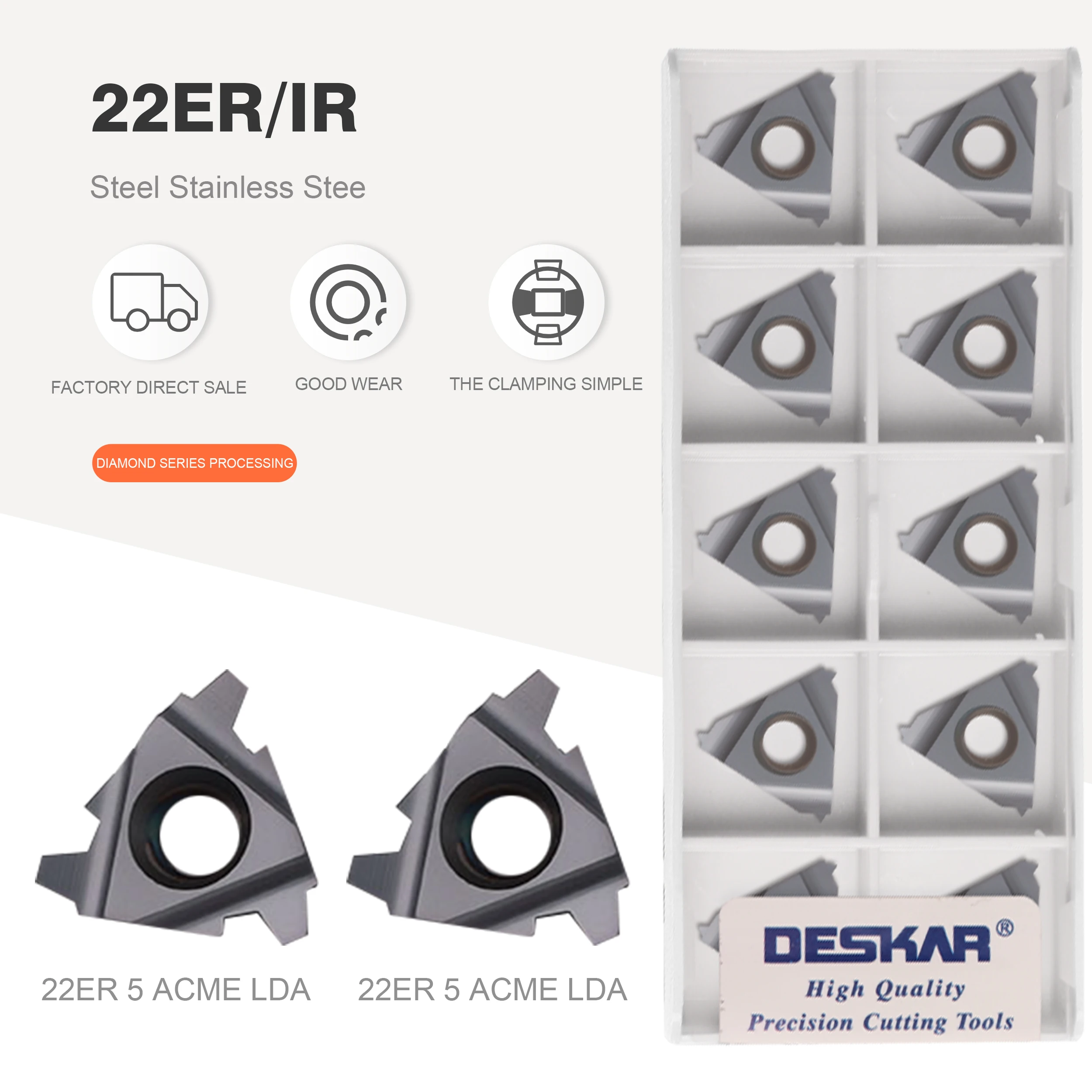 

DESKAR16ER 16IR 1.0 ISO 1.25ISO 1.5ISO 1.75ISO 2.0ISO 2.5ISO 3.0ISO 3.5ISO LDA carbide inserts threaded inserts for P.M.K