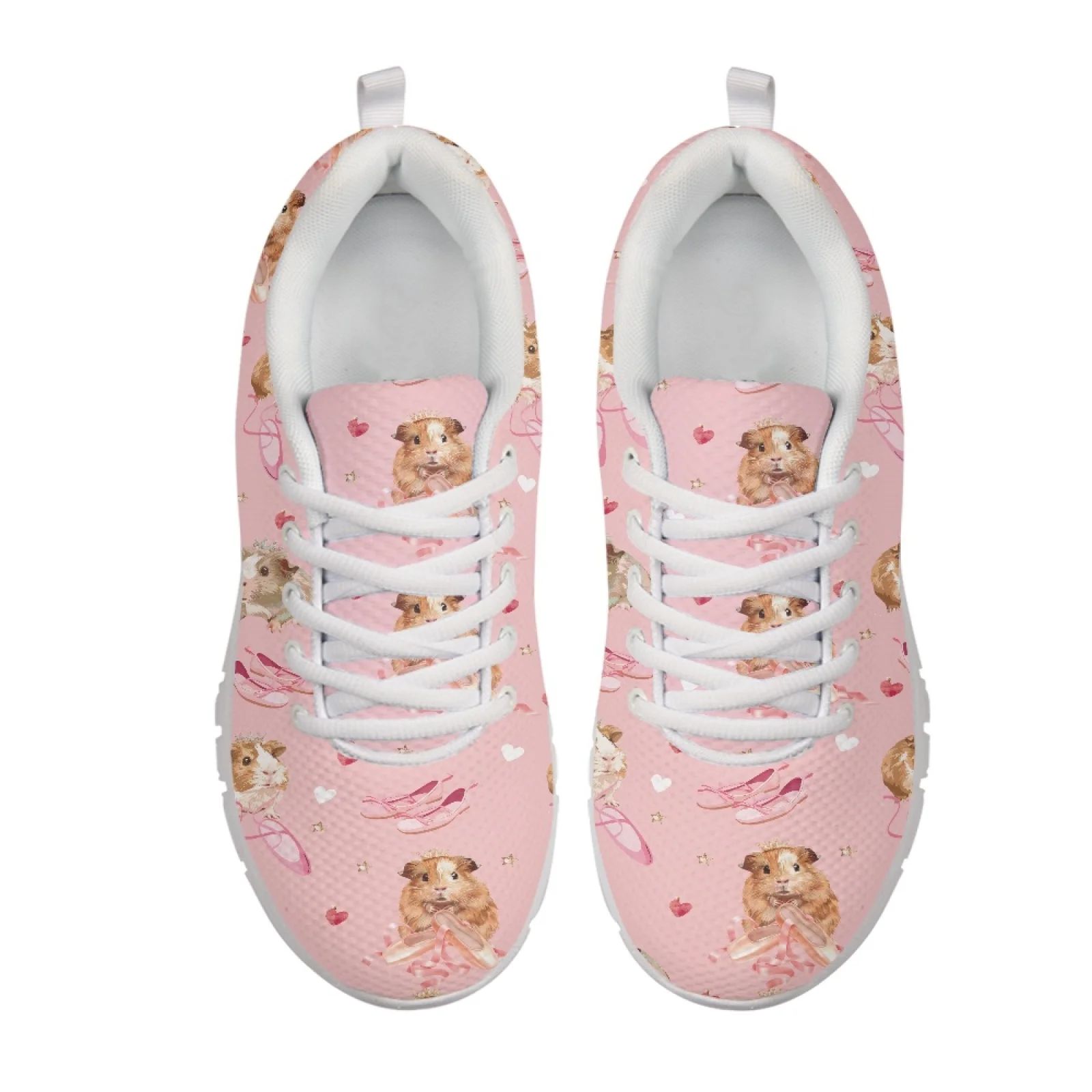 Coloranimal Guinea Pig Ballet Print 2026 Trending Walking Shoes Women Running Shoes Lace Up Tennis Shoes for Mens