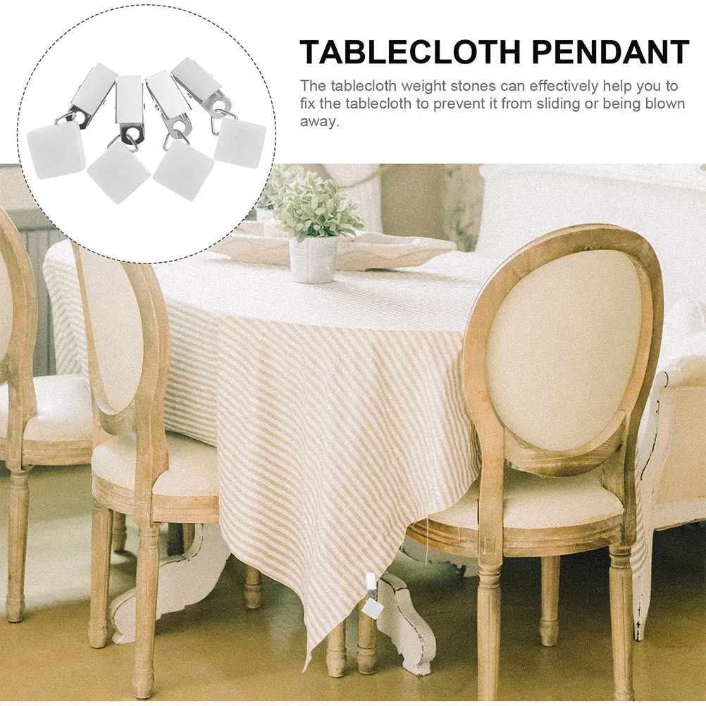 

6pcs Tablecloth Weights Anti- Outdoor Dining Decorative Cover Holders Hangers Metal Clip Camping