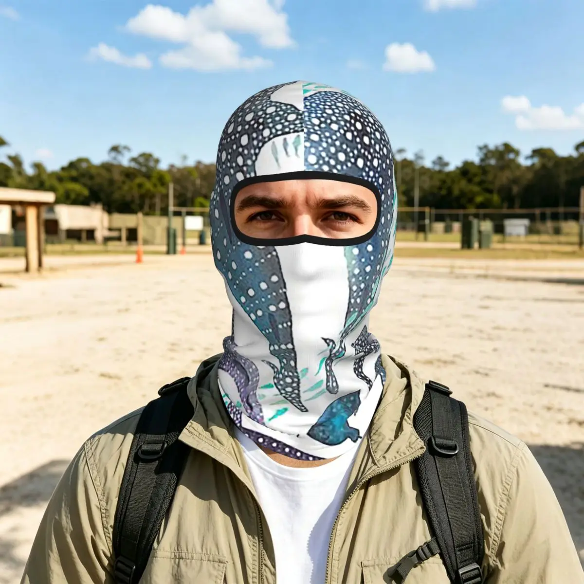 Whale Shark, Ray And Sea Creature Play Breathable Balaclava Full Face Mask Sun Protection Neck Gaiter For Motorcycle Cycling