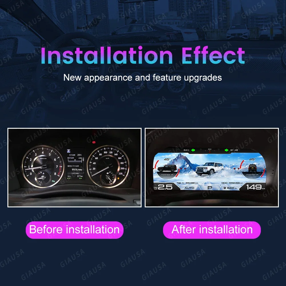 

C 12,3-дюймовый ЖК-экран, автоматический счетчик, приборный дисплей кабины для Toyota Alphard 20 серии 2008 2009-2014 приборная панель, цифровой кластер