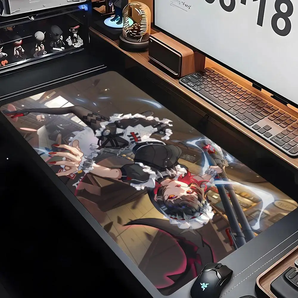 Zenless Zone Zero Ellen Joe Mouse Pad Kawaii Maid Attire Anime Girl Mousepad XXL Laptop Gaming Keyboard Rug PC Extended Desk Mat