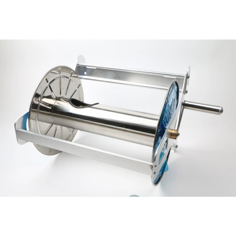 Large stainless steel high-quality water pipe truck, hand crank with water pipe, water pipe rack with connector, garden tools