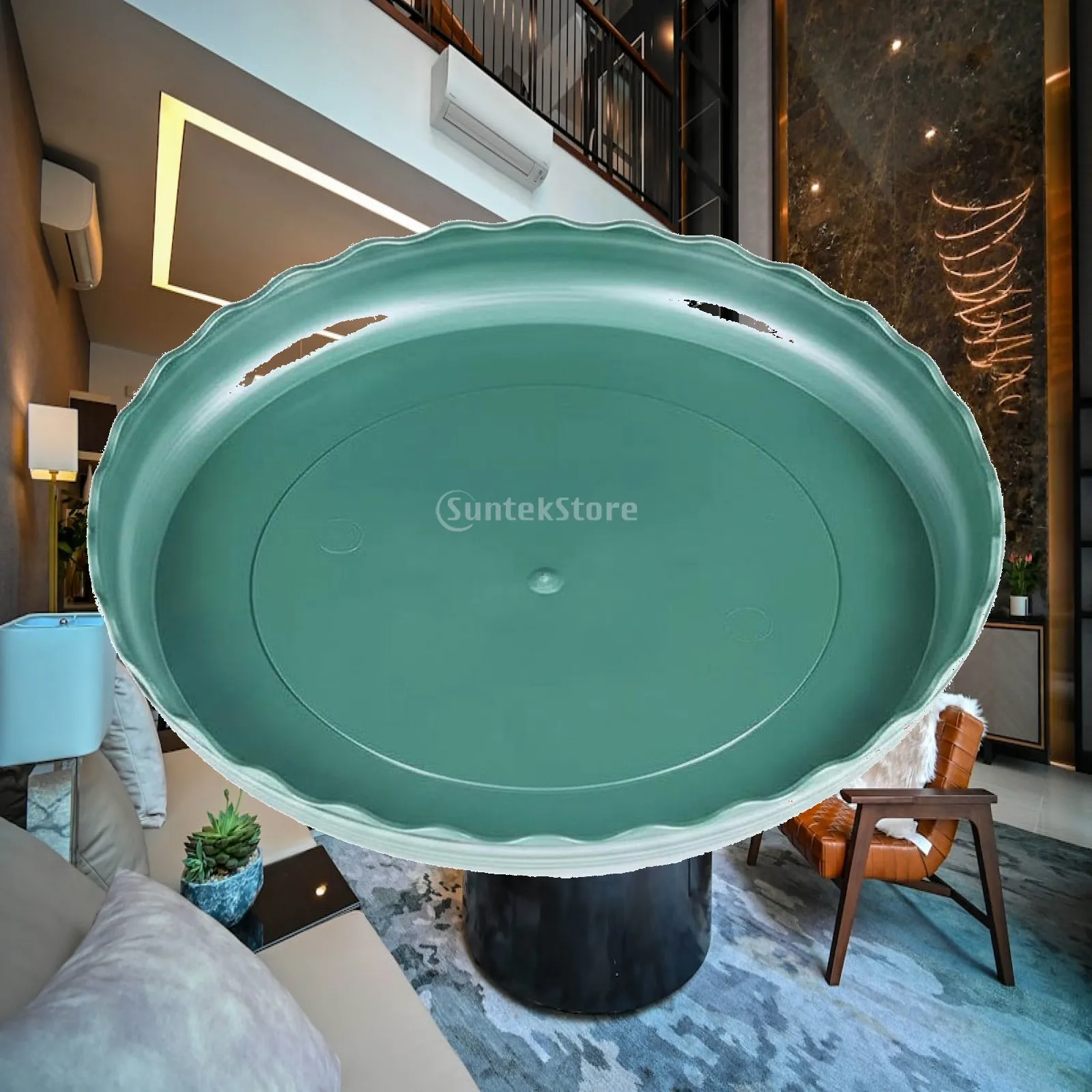 Round Tray Base for Plant Pots PP Resin Drip Tray for Indoor Outdoor Planters Large Flower Pot Saucer for Water Collection