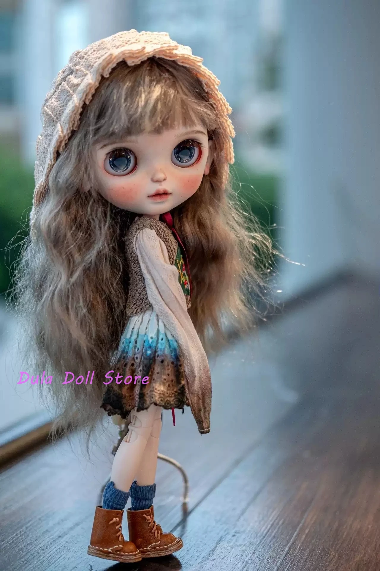 ชุดตุ๊กตา Dula ชุดกระโปรงลายเห็ดย้อมสีชา ob24 ob22ตุ๊กตา blythe qbaby azone licca Icy jerryb 1/6 BJD