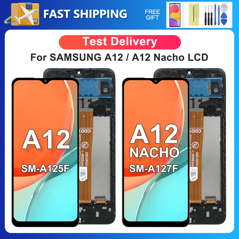 A12 Nacho For Samsung 6.5''OEM A12 For A125 A127 A125F A127F A125M LCD Display Touch Screen Digitizer Assembly Replacement