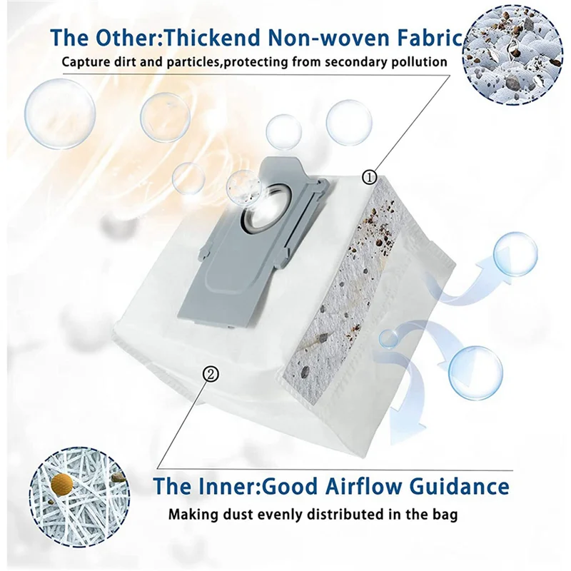 A97G 16 Pack Dust Bags For Roborock Q7 Max /Q7 Max+ / Q7 Max Plus, For Roborock S7 Maxv Ultra/S7 Pro Ultra Vacuum Cleaner