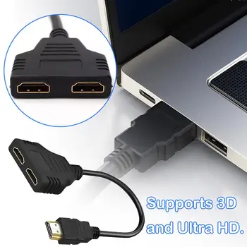 4K Computer Monitor HD Cable HDMI One In Two 30cm HD 1080P HDMI Splitter, One Input To…