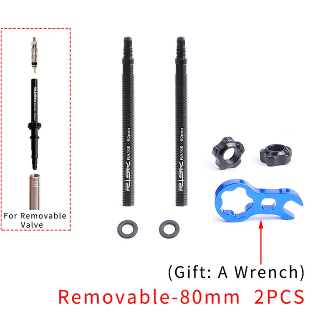 

rod 80mm Aluminium Alloy Presta Removable Integrated Bike Accessories Bicycle Parts Inner Tubes Valve Extension Valve Extender