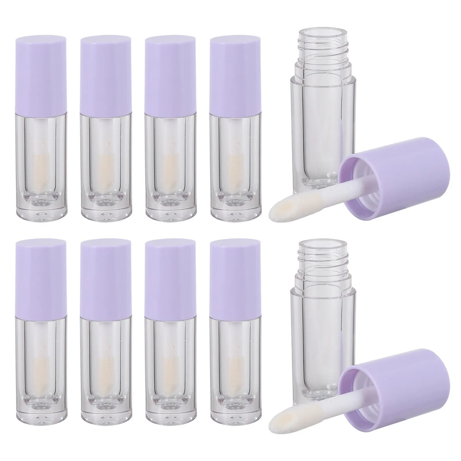 10개 6ml 립글로스 튜브 빈 투명 여행용 병 브러시 포함 DIY 립 오일 밤 액체 블러쉬 휴대용 내구성