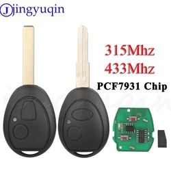 jingyuqin 2 Button Remote Car Key 315/433Mhz PCF7931 For BMW Mini Cooper R53 R50 MG7 For Land Rover Discovery Aoto Fob Control