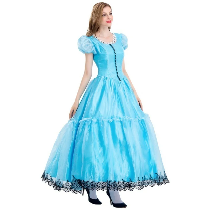 Fsia de loween para Adultos, Vestido de Princesa Alice no País das Maravilhas, Traje de Conto de Fadas para Apresentaç...