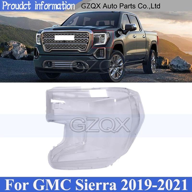 

Крышка переднего бампера CAPQX для фар GMC Sierra 2019-2021, прозрачная передняя фара
