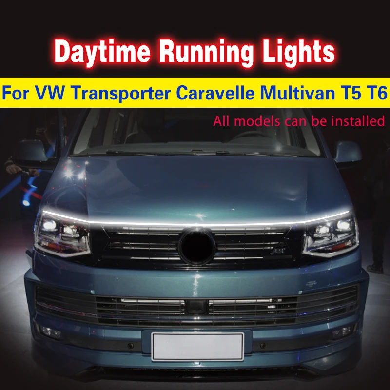 For VW Transporter Caravelle Multivan T5 T6 Universal Auto 12V LED DRL Daytime Running light Flexible Decorative Ambient Lamp