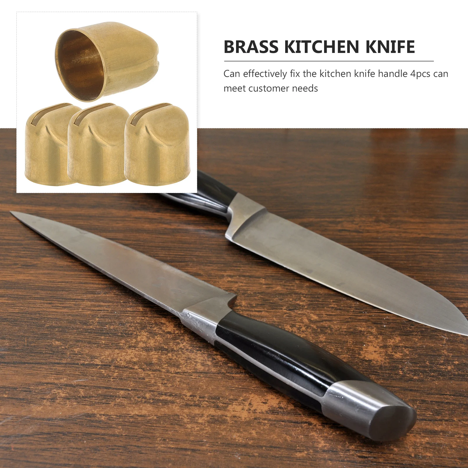 

4Pcs Brass Safety Round Handle Wedges Kitchen Handle Fixers Portable Cutter Connector Reinforce Tool Compact Cutter Adapter
