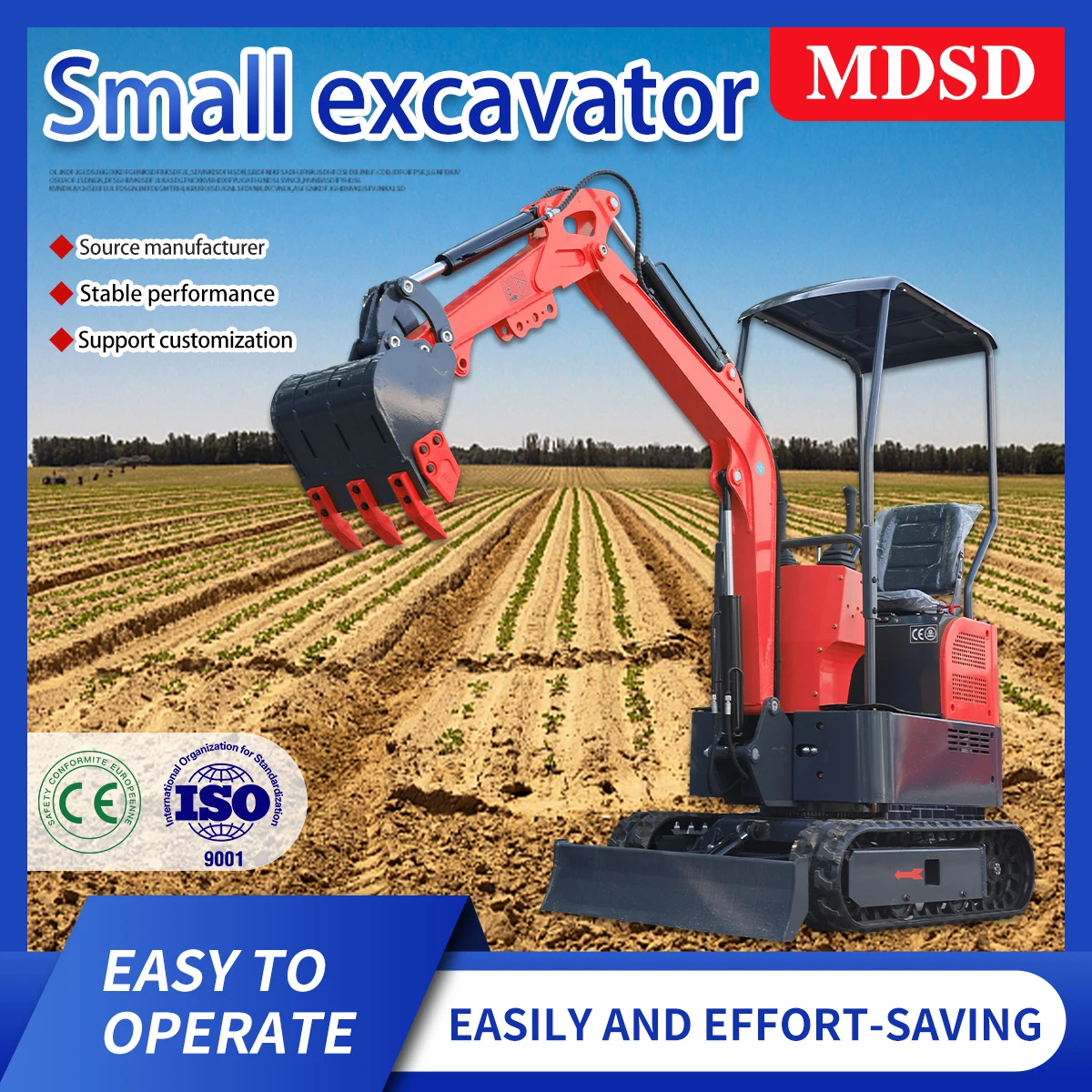 MD-15 미니 굴삭기 DDP 배송 1.5톤 소형 굴착기 유압식 풀옵션 농업용 굴삭기 (쿠보타 엔진 탑재)