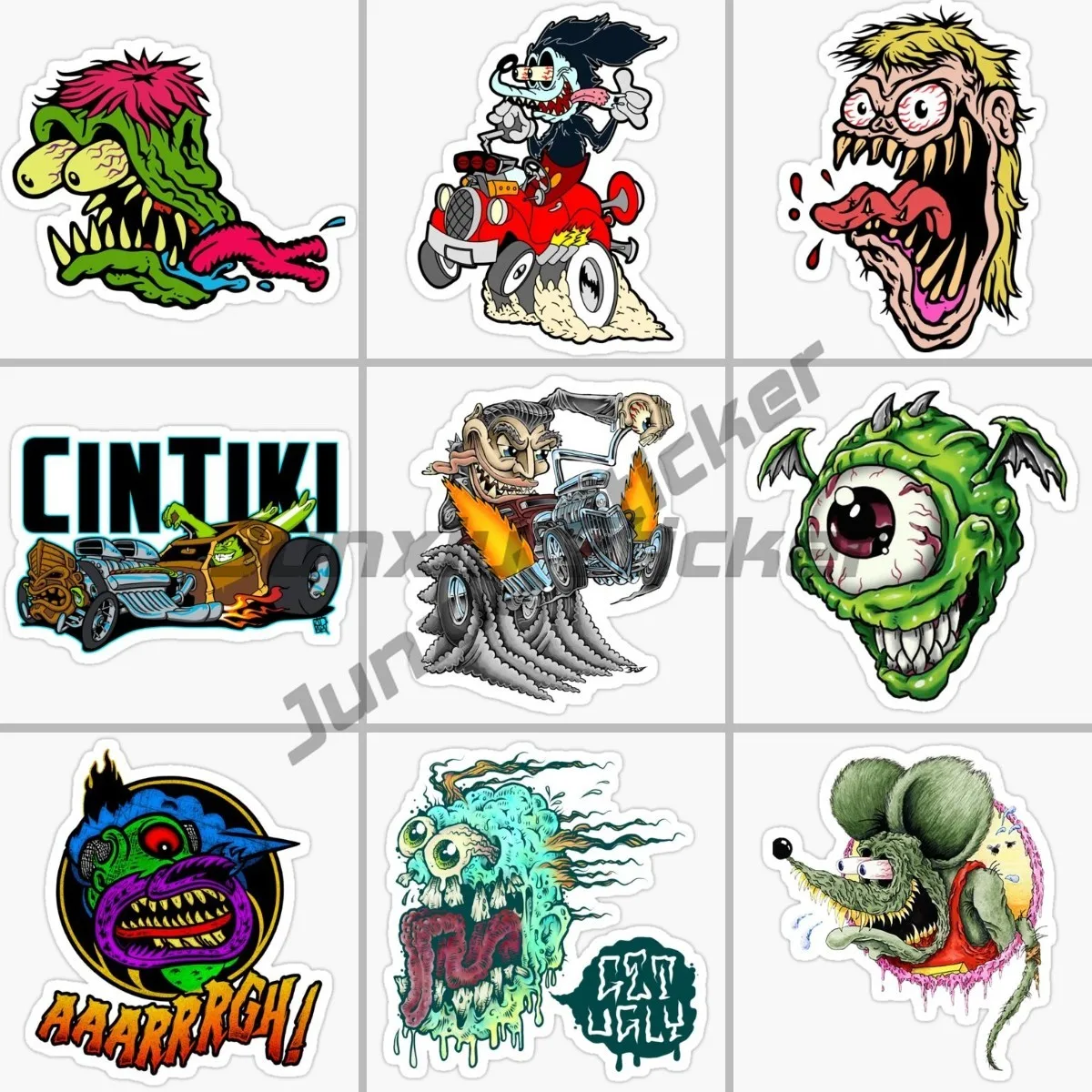 

Rat Fink Car Sticker Vinyl Self Adhesive Waterproof Protection Decorative Decal Suitable for Car Motorcycle and Bicycle Decals