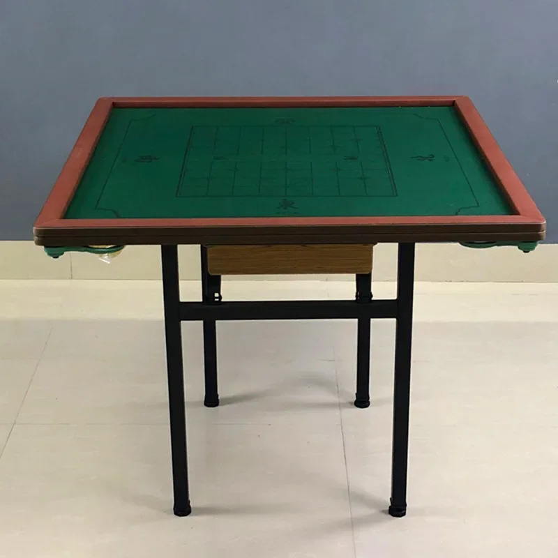 Simple chess table Solid wood poker table Multifunctional adjustable horizontal folding hand rub mahjong chess and card table