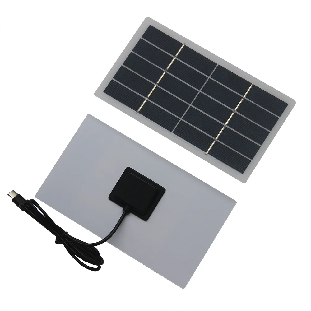 Semi Flexible Solar Panel 5W with Type-C Port EVA Lamination Solar Charger for 3.7V-5V Battery Phone LED Light Security Cameras