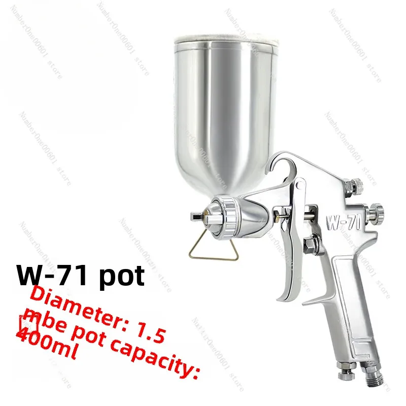 W71 Upper Pot Pneumatic Paint Spray Gun W71 Lower Pot Car Paint Grab W-77 Latex Paint Spray Gun 1 Pcs