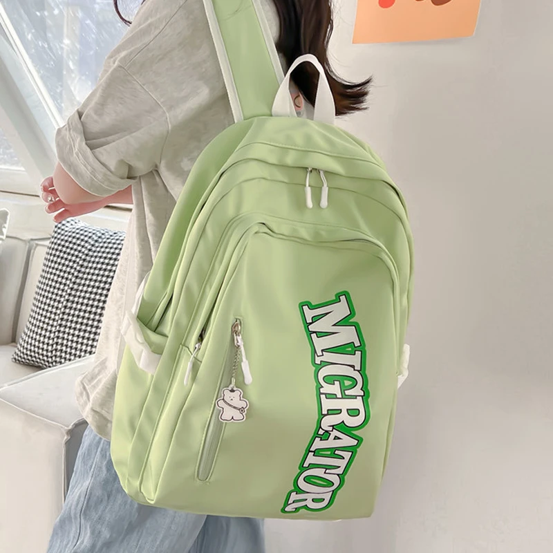 

High Quality Waterproof Nylon Women Backpack Female Travel Bag Backpacks Schoolbag College Teenage Girls Solid Color BookbagS