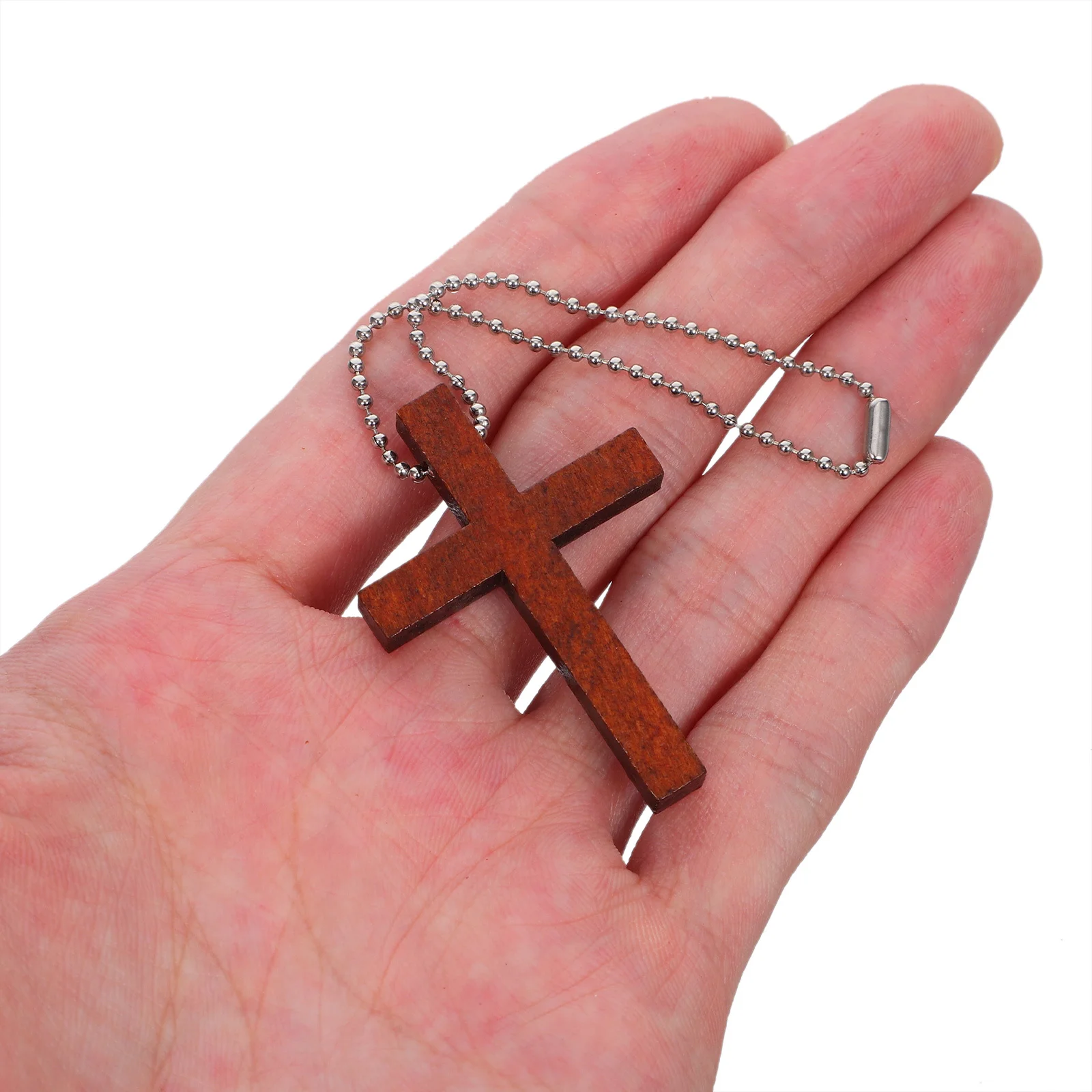 

50Sets Natural Wood Cross Pendants Rustic Texture Smooth Surface Pre Drilled Hole Religious Jewelry Crafting Christmas