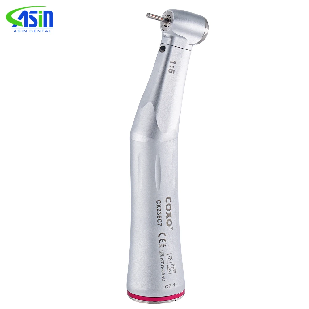 COXO YUSENDENT Den tal 1:5 Increasing Fiber Optic Inner Channel Contra Angle Low Speed Handpiece C7-1