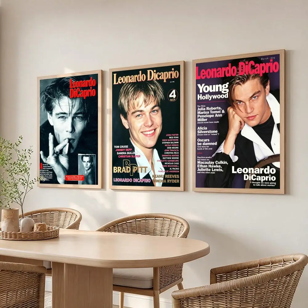 actor Leonardo DiCaprio Poster Poster HD Frameless Creamy Style Home Decor Wall Art for Living Room Bedroom Gift