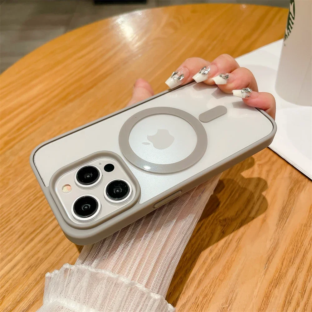 حافظة شحن لاسلكية فاخرة مضادة للصدمات Magsafe لهاتف iPhone 17 16 Plus 15 14 13 12 11 Pro Max XR 17Air مصد مغناطيسي شفاف 2026 #6