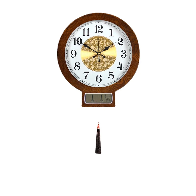 

ZC New Chinese Clock Wall Clock Living Room Simple Clock