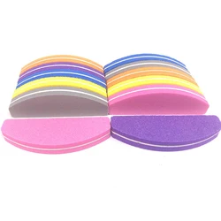 20pcs/lot Double Side Nail Files Buffer 100/180 Sponge Boat Lime a Ongle Nail File Art Tools Washable Buffing Sanding Manicure