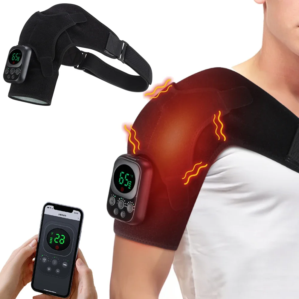 

Electric Vibration Shoulder Massager 6 Gear Heated Knee Elbow Massage Pad Air Pressure Kneading Support Belt APP Control