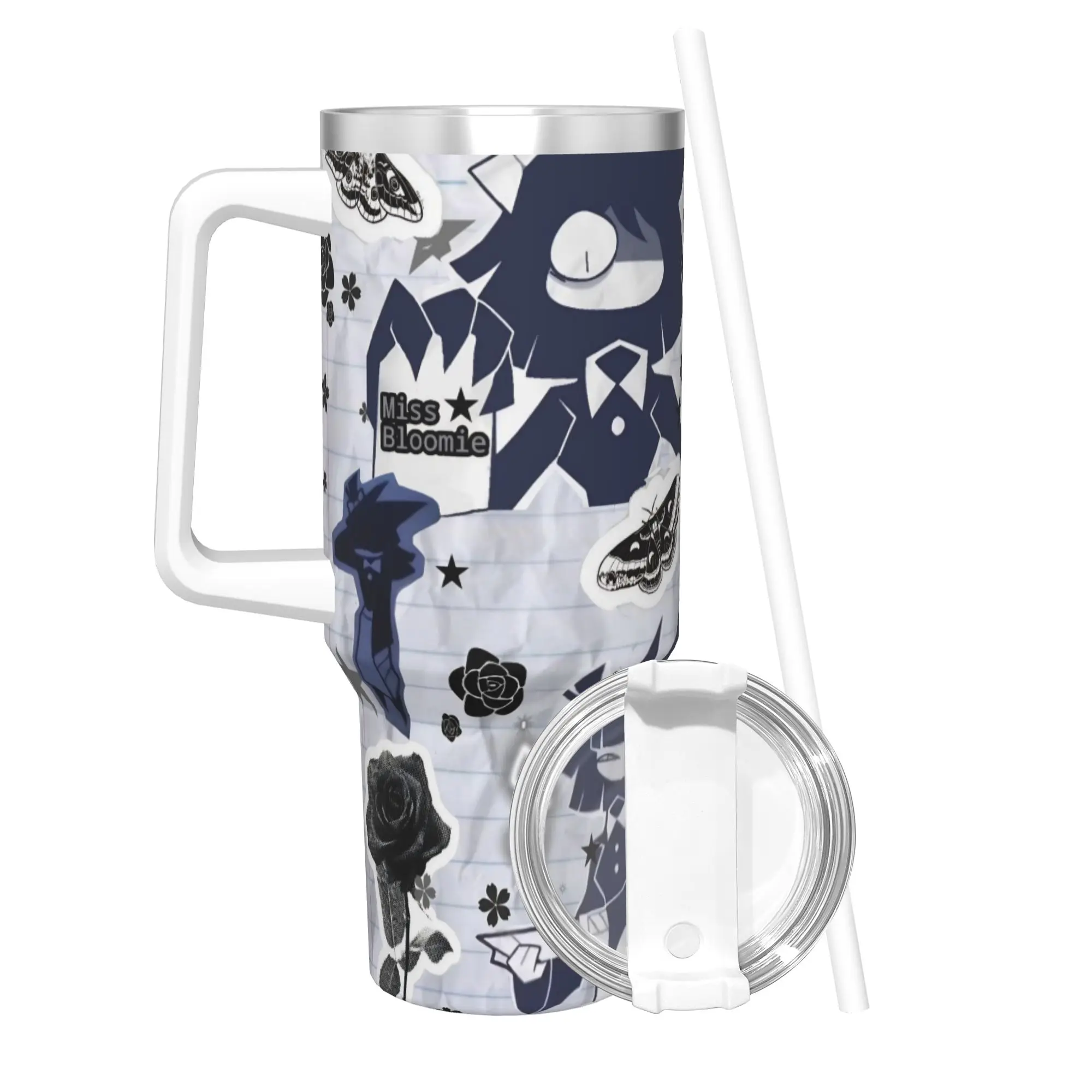 FPE Fundamental Paper Education Tumbler 40oz Stainless Steel Double Wall Vacuum Insulated  Tumblers Cup With Straw