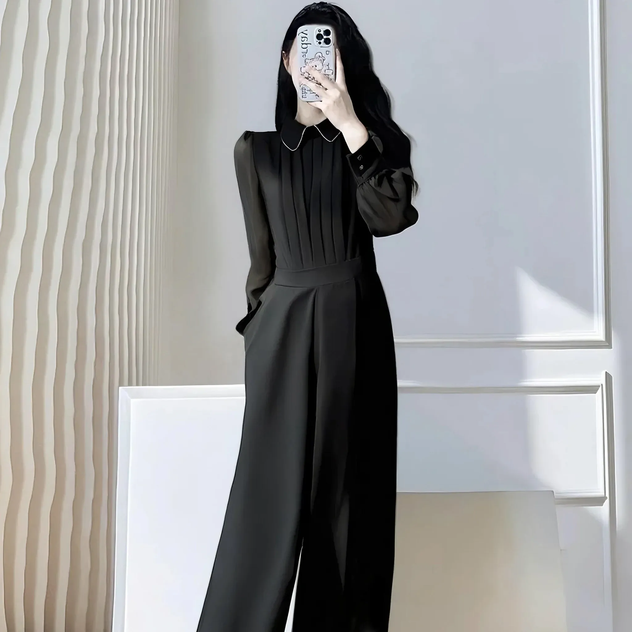 

Весна 2026: Модные женские брюки с высокой талией, широкими штанинами и прямым кроем, из полиэстера, универсальные, стройнящие фигуру