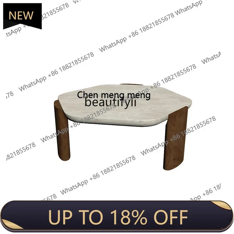 

P178 Light Luxury and Simplicity Coffee Table Marble Cobblestone Nordic Mid-Ancient French Style Living Room Natural Side Table