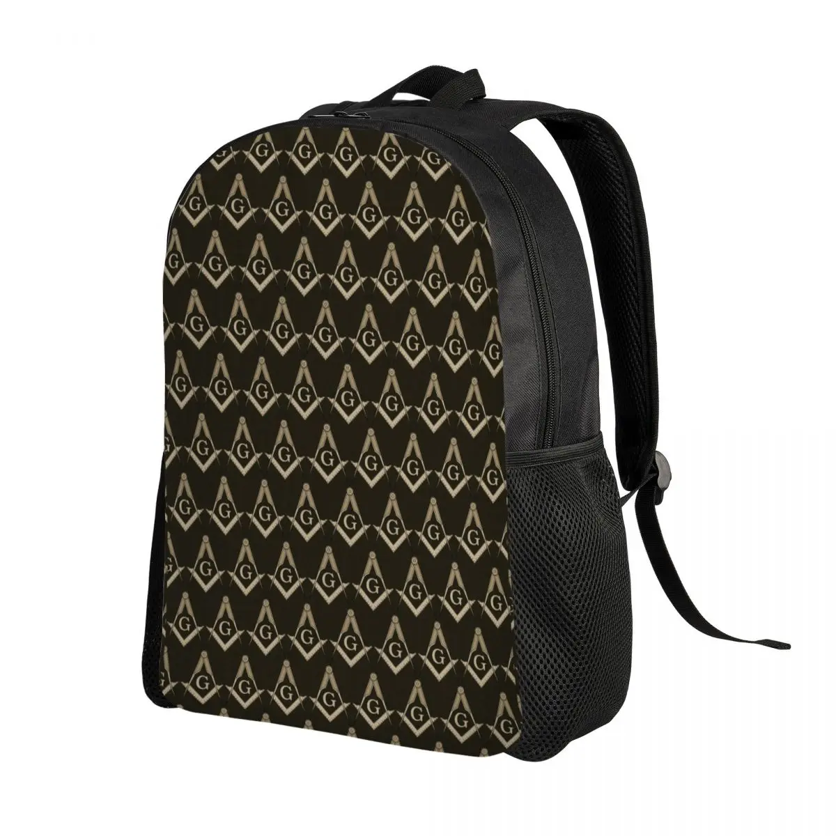 Custom Freemason Symbol Backpack for Boys Girls Masonic Mason Freemasonry School College Travel Bags Women Men Bookbag