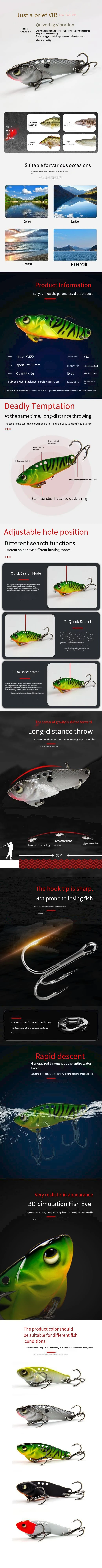 Metall Vib 5/8/12/17/23g Klinge Köder Wobbler Angeln Für Lipless Vibrierende Löffel sinkende Künstliche Köder Bass Barsch – Detail 1