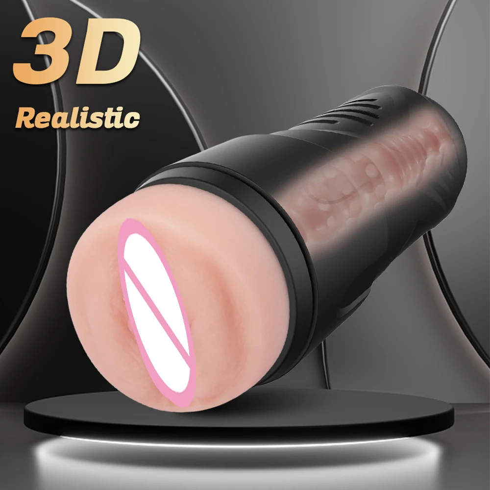 Manual Male Masturbation Cup Silicone Realistic Vagina Clitoris Pocket Pussy Endurance Exercise Adult Goods Sex Toy for Men