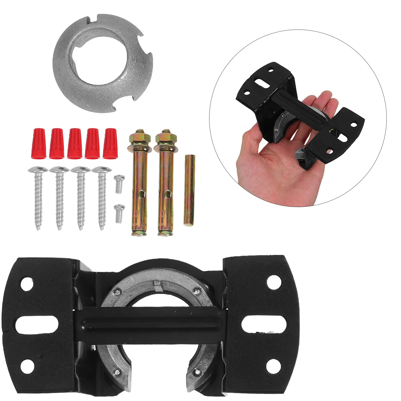 1Set Universal Ceiling Fan Mounting Bracket Kit Iron Support Stable Hanging Mount Sloped Ceiling Adapter Indoor Use