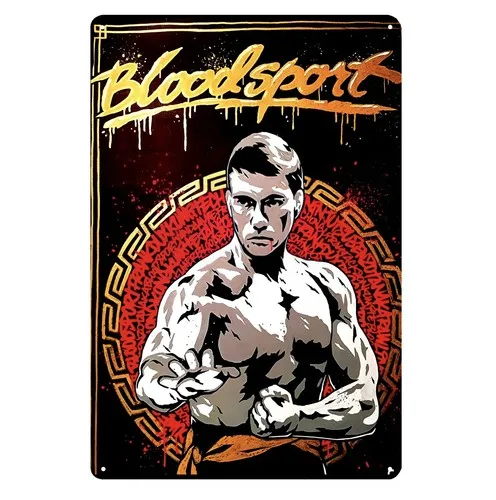 Bloodsport von Van Damme Film Metallposter Blechschild - 20x30cm Platte - Aluminium