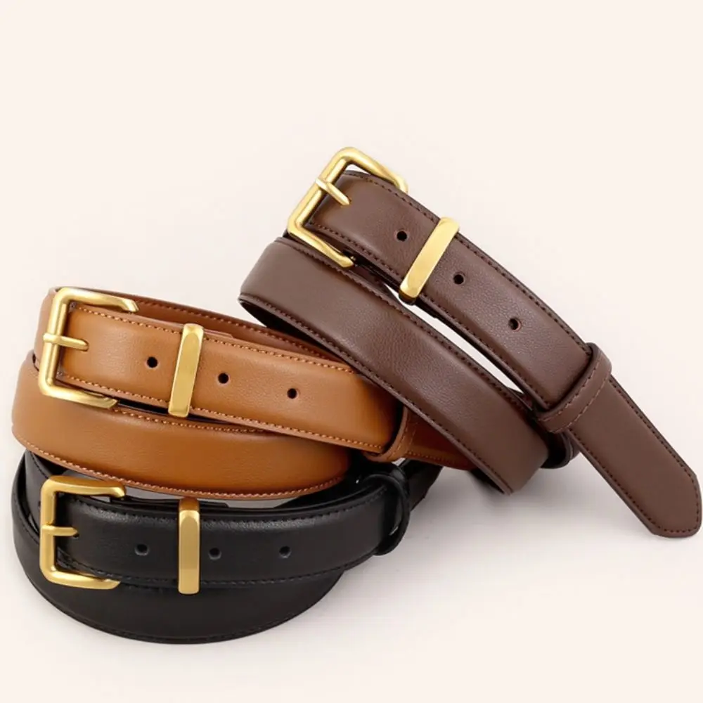 

Adjustable Fashion Leather Belt Solid Color Adjustable Women Belt Versatile Metal Buckle Waistband Belt Personalized