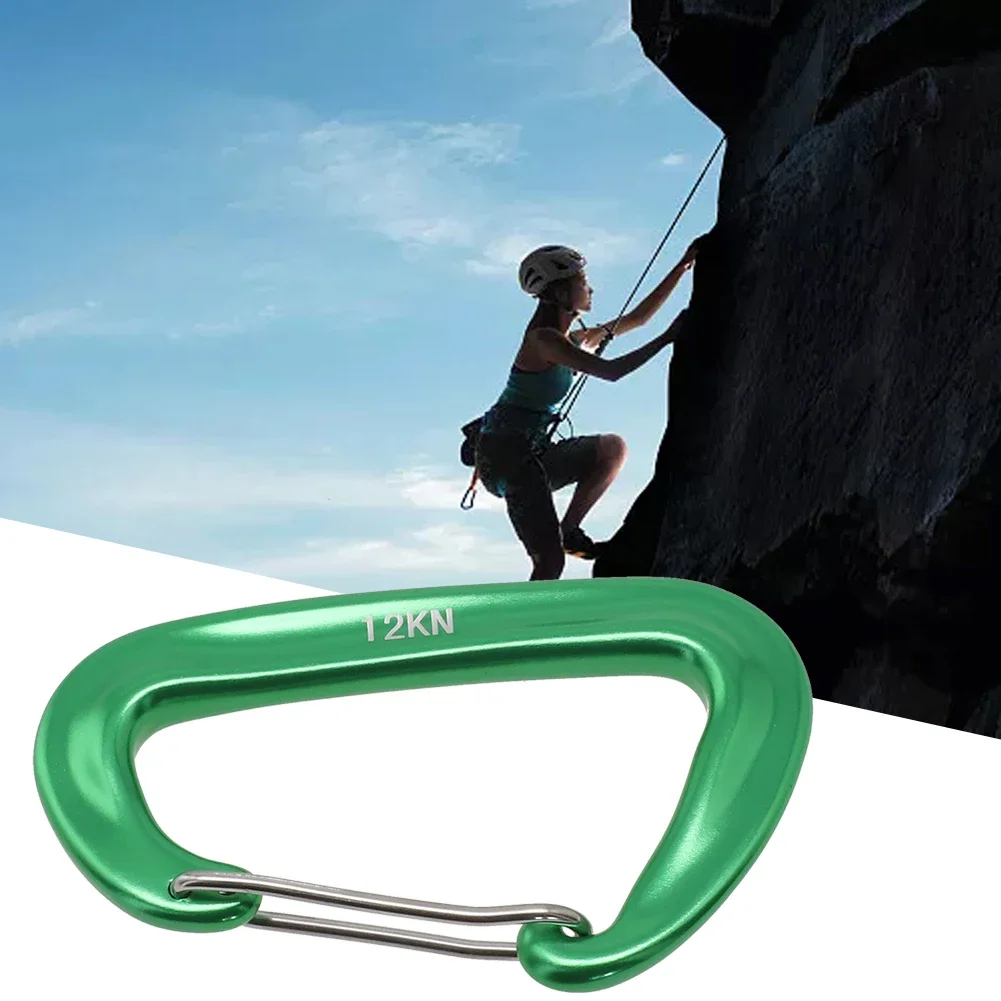 Moschettone a forma di D gancio a Clip portatile per arrampicata Clip a scatto 12KN moschettone con gancio per zaino in alluminio per arrampicata