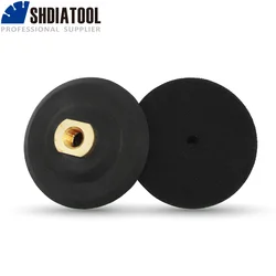 SHDIATOOL 2pcs Dia 100mm Rubber Back Pad Holder Flexible Polishing Pad Backer M14 Thread For Stone Grinding Or Polishing