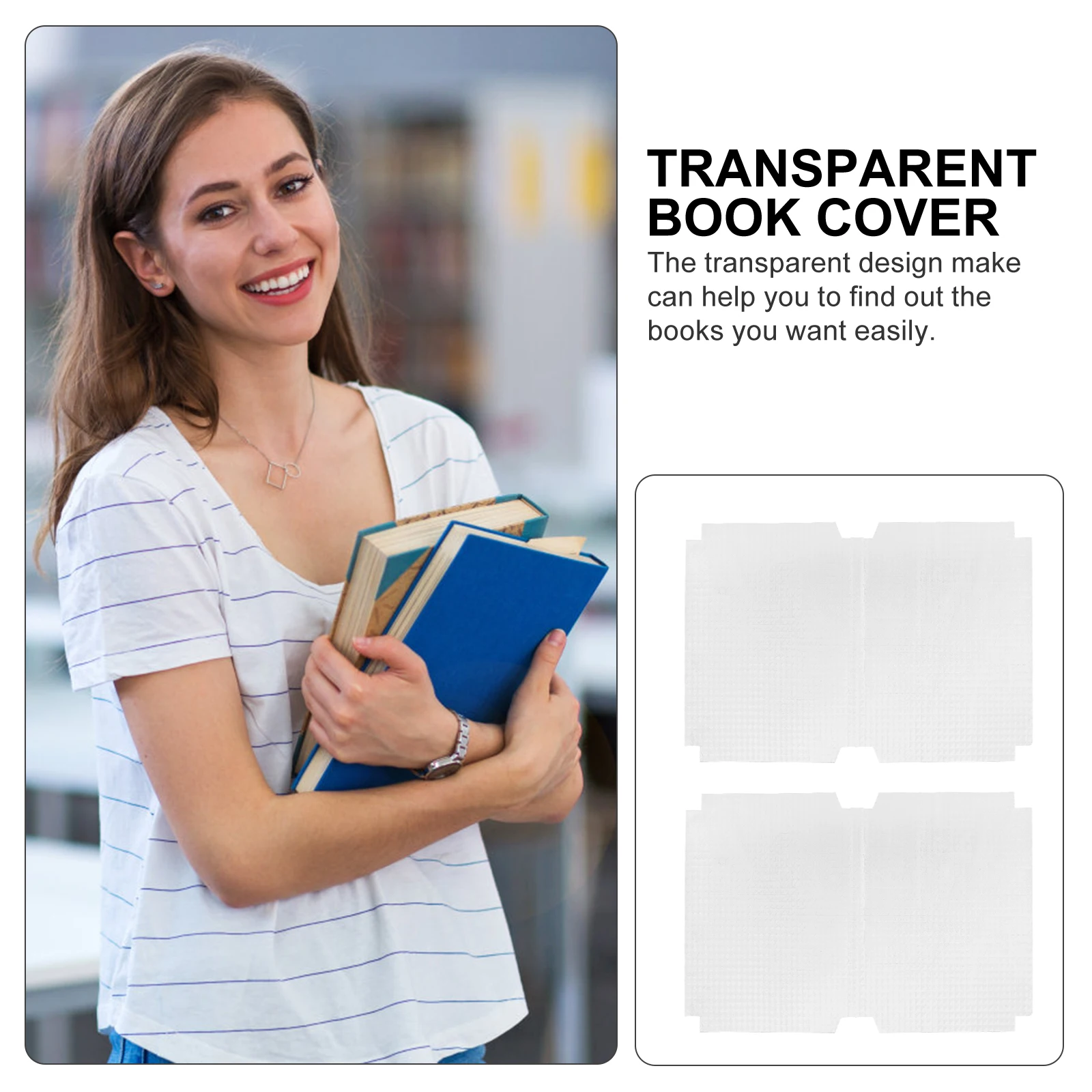 10pcs Plastic Book Cover Clear Protective Sleeve for Textbook Eco Friendly Transparent Notebook Cover