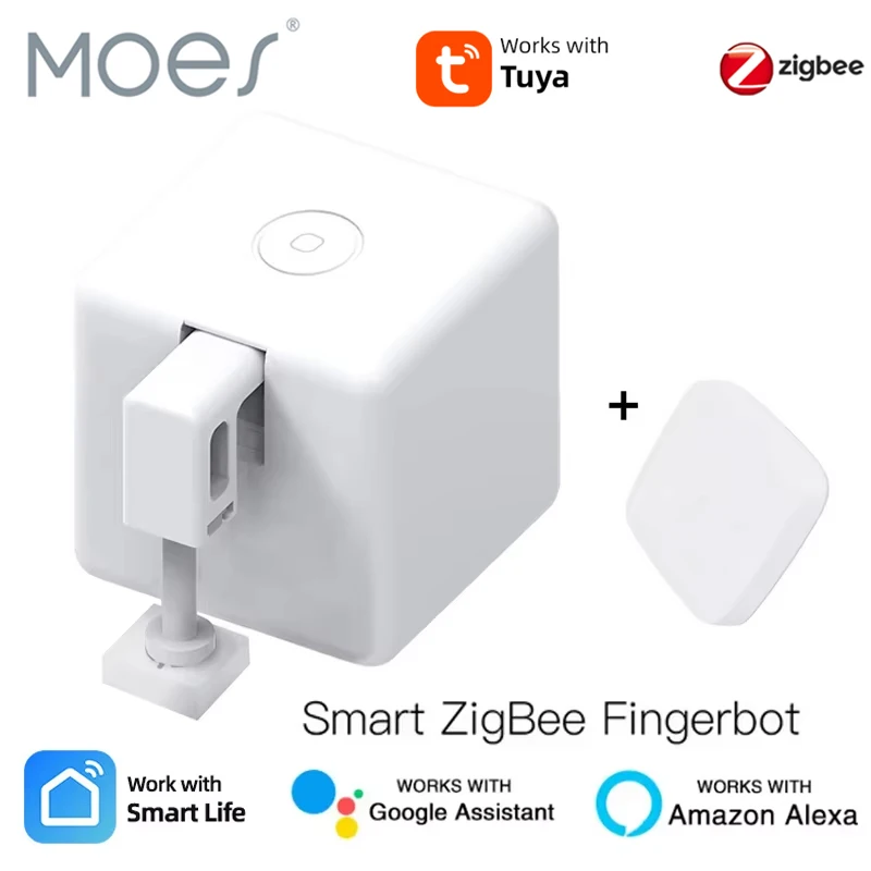 

MOES Tuya Fingerbot Кнопка Толкатель Новый Zigbee Умный робот-пальце Приложение Smart Life Автоматический переключатель Голосовое управление Alexa Google Home