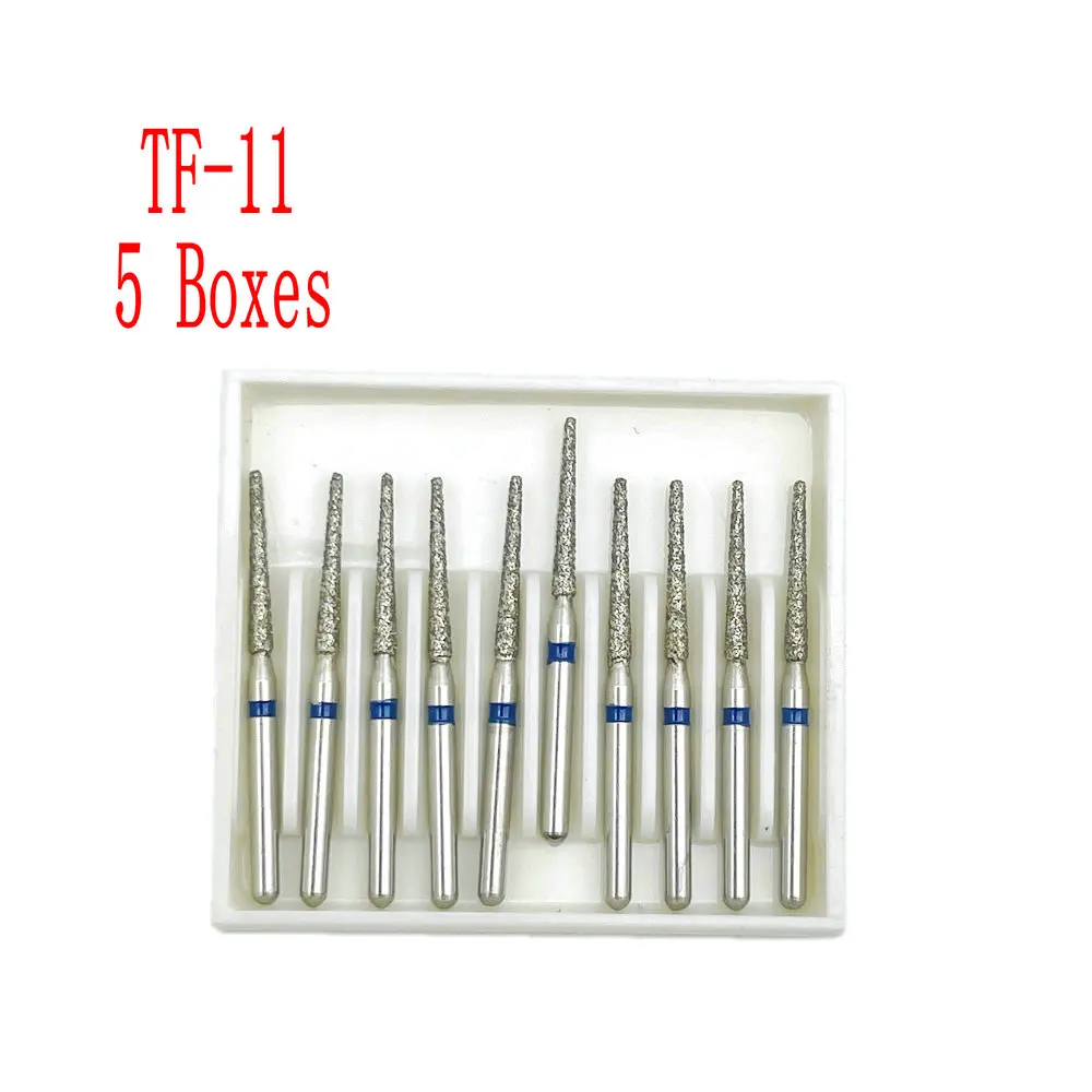 Xceldent 50 Stück/5 Packungen Dental-Diamantbohrer FG 1,6 mm für Hochgeschwindigkeitshandstück 450000 r/Min TF-Serie