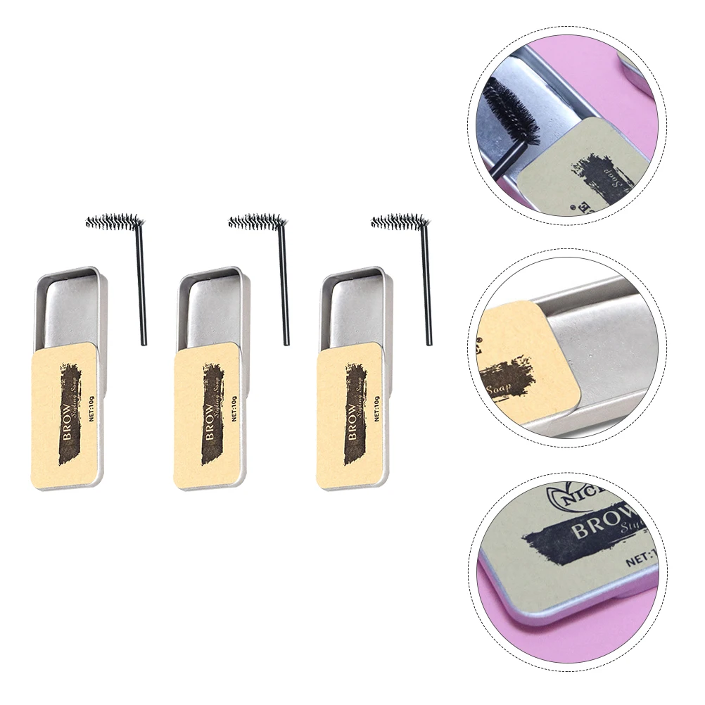 

3 Sets Styling Cream Gel Texture Long Lasting Eyebrow Cream Color Enhance Sparse Areas Makeup Accessory Perfect Choice