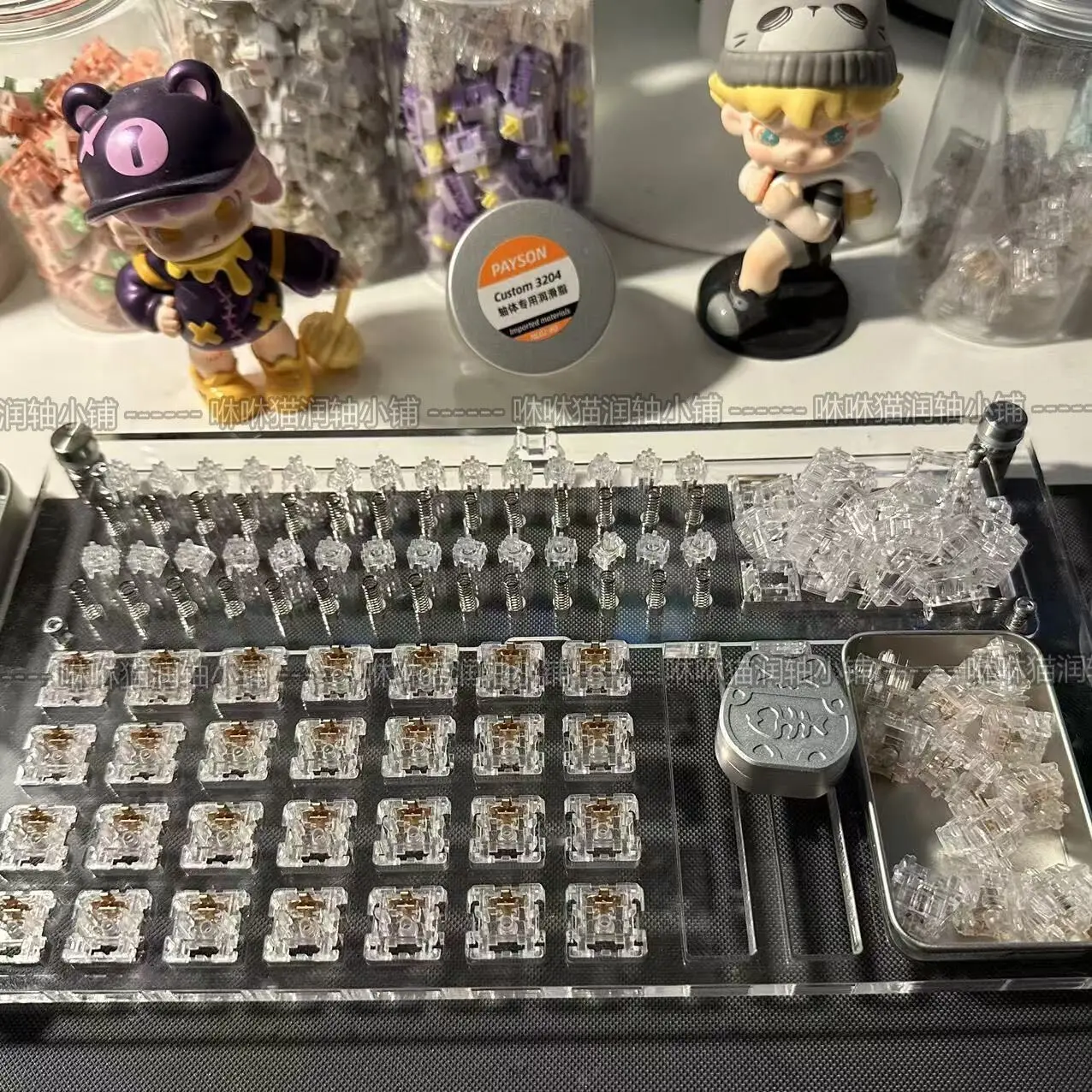 Custom Thick Polished Bright Moonlight Themed Switch, Deep Hand-Finished Pale Moon Mechanical Keyboard Upgrade Gift