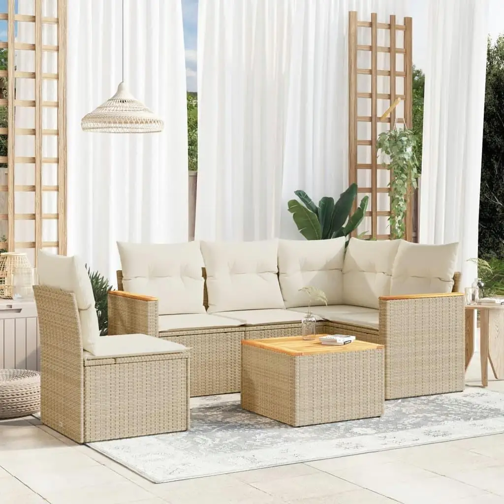 

Cozy Beige Outdoor Garden Sofa Set Stylish Furniture for Patio Balcony Living Room Decor